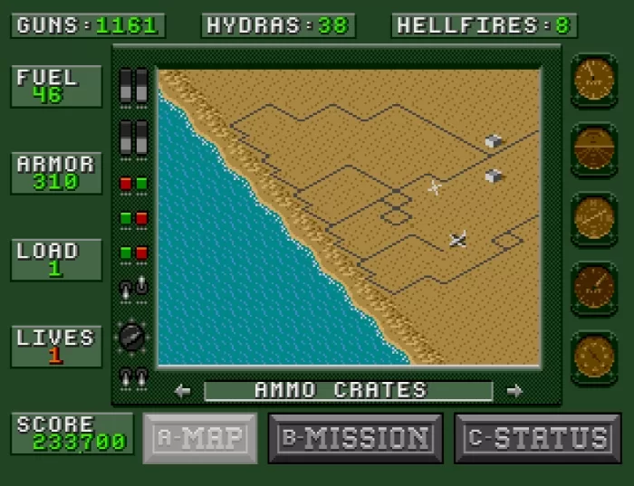 Desert Strike Mega Drive: If you don't like the map screen, you're not going to get very far in Desert Strike. At all.