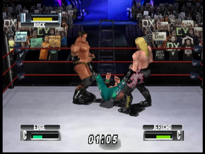 WWF No Mercy N64: Now, remember to make a wish! No Edge, you cannot wish for "I wish I wasn't about to have my groin torn in half".
