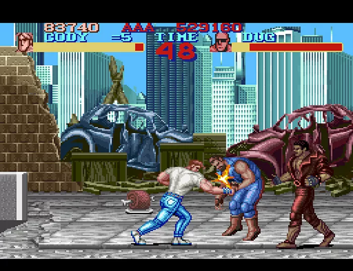 Final Fight SNES: Hey kids, it's perfectly fine to eat cartoon meat you found IN A BIN. Nothing bad will happen.