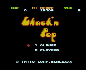 Chack' n Pop start screen