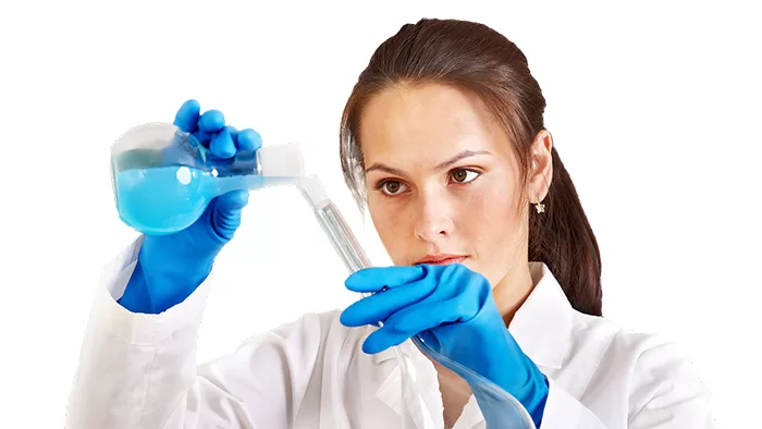A scientist, a test tube. It's almost like it's some kind of cliched stock image, isn't it?