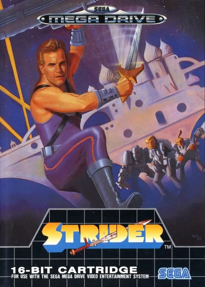 Strider Mega Drive Western box art