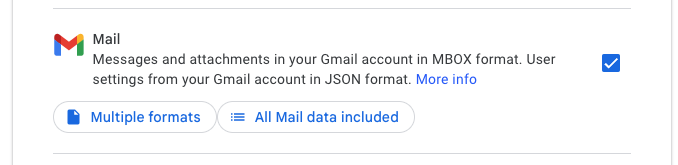 Gmail: Tick the section labelled "Mail"