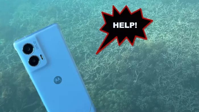Waterproof phone, but it isn't (and it's screaming for help).