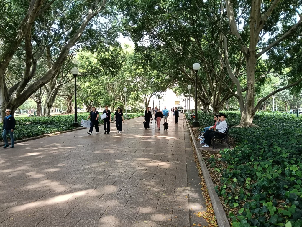 People walking through the park (Photo: Alex Kidman)