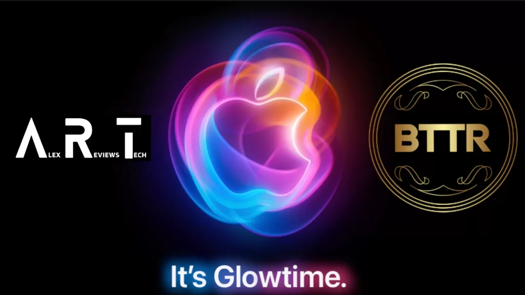 Apple Glowtime event with ART and BTTR logos (Image: Apple, ART, BTTR respectively)